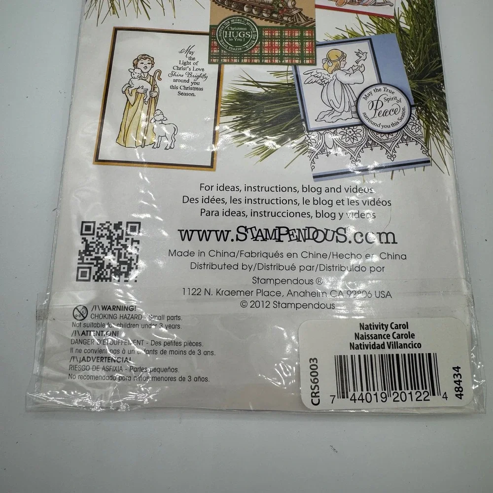 Stampendous Nativity Carol Cling Rubber Stamp Set CRS6003 Christmas Music Away